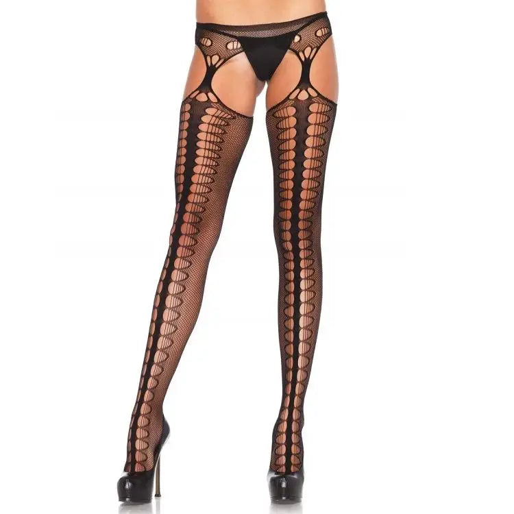 Leg avenue - medias con liguero exclusive negro
