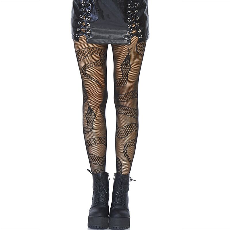 Leg avenue - medias de red serpientes negro
