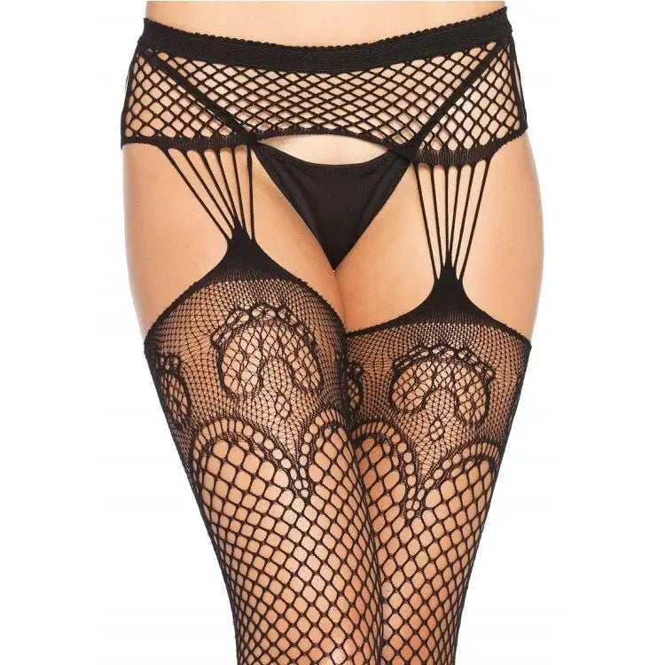 Leg avenue - medias en red con ligueros