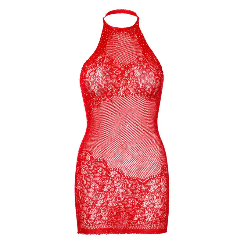 Leg avenue - mini vestido con pedrería talla única - negro - — / NEGRO