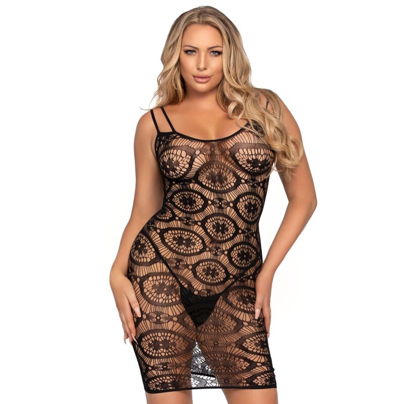 Leg avenue - mini vestido de ganchillo negro