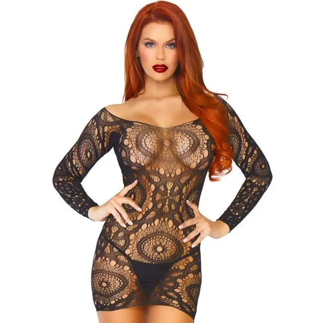 Leg avenue - mini vestido encaje de ganchillos t.u.