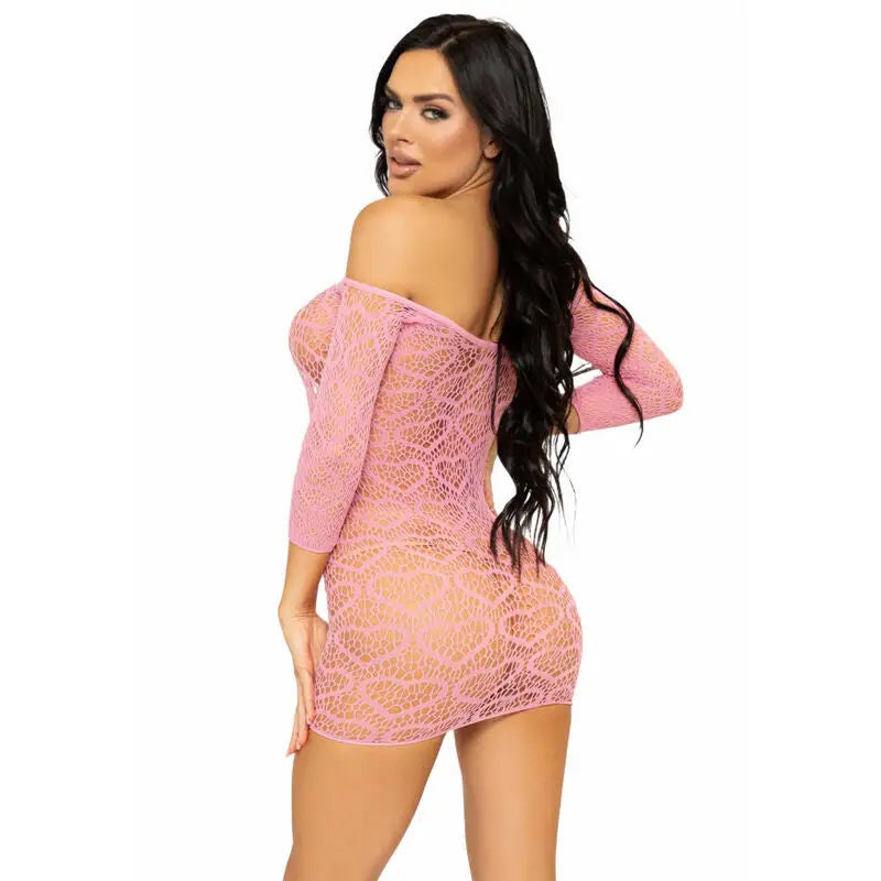 Leg avenue - mini vestido heart net talla única - rojo - ONE SIZE / ROSA
