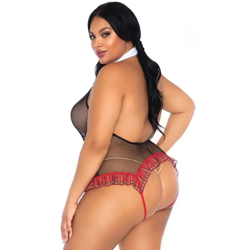 Leg avenue - teddy colegiala con abertura talla plus