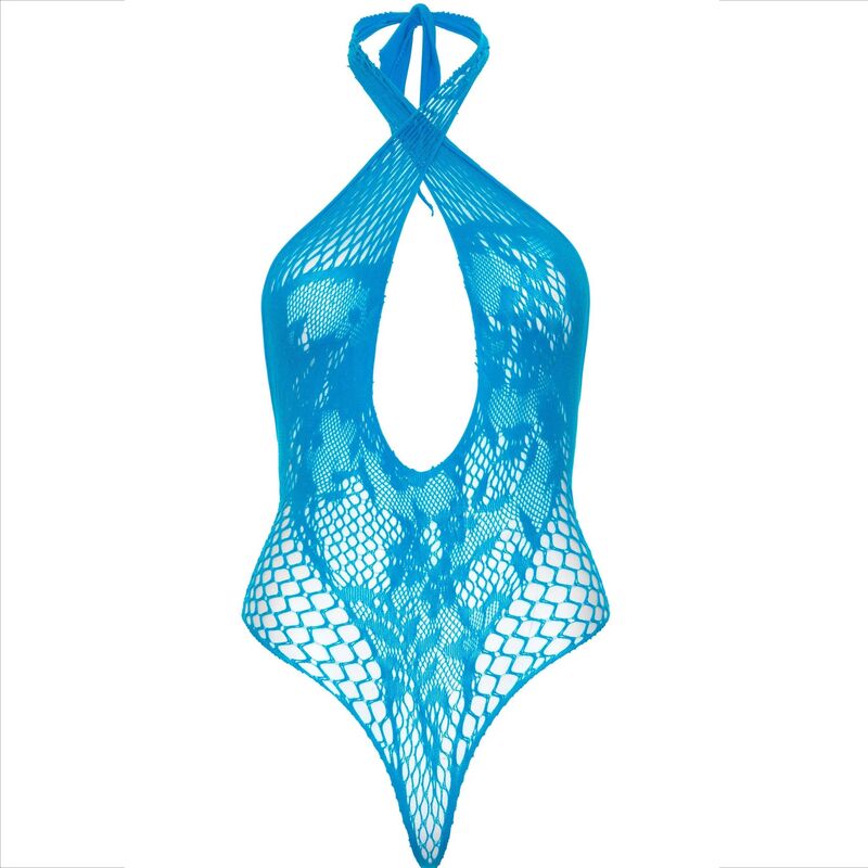 Leg avenue - teddy halter con encaje azul