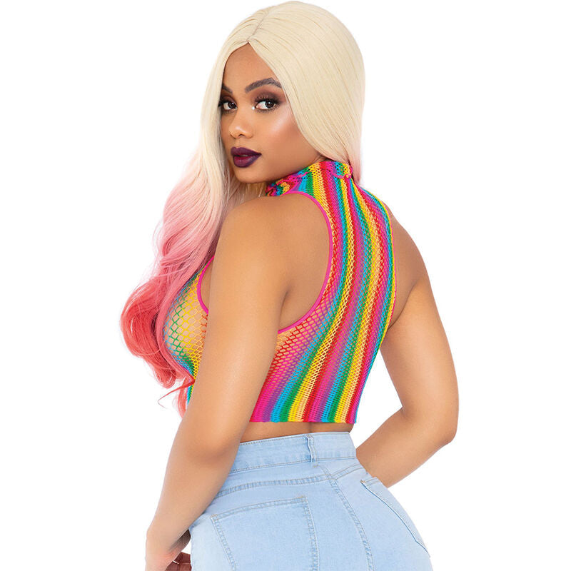 Leg avenue - top de rejilla multicolor