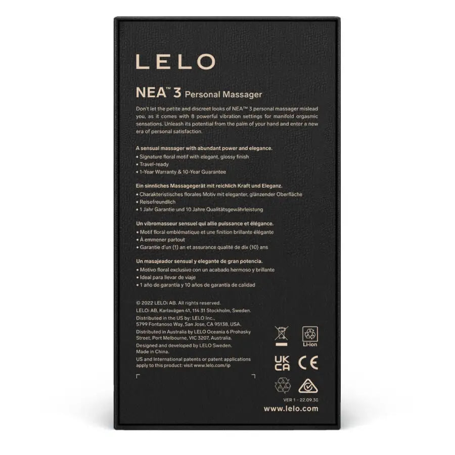 Lelo - nea 3 masajeador personal negro - — / NEGRO