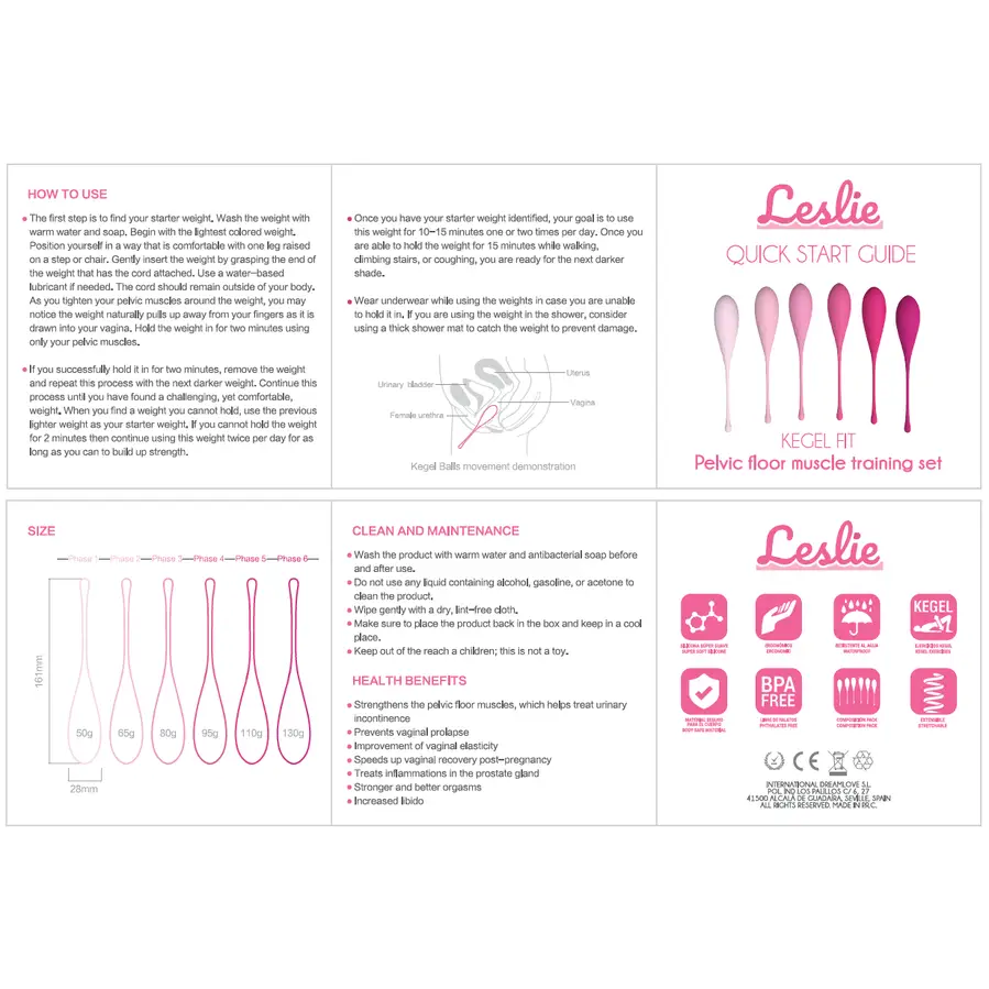 Leslie - kegel fit entregador suelo pelvico 6 pesos