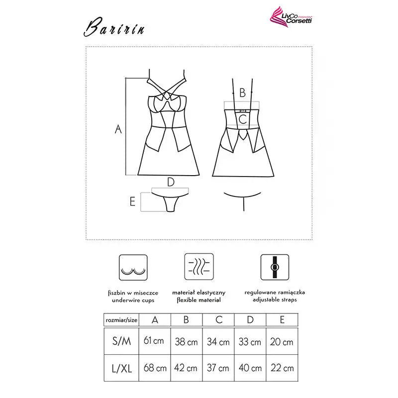 Livco corsetti fashion - baririn lc 90633 falda + panty - S/M