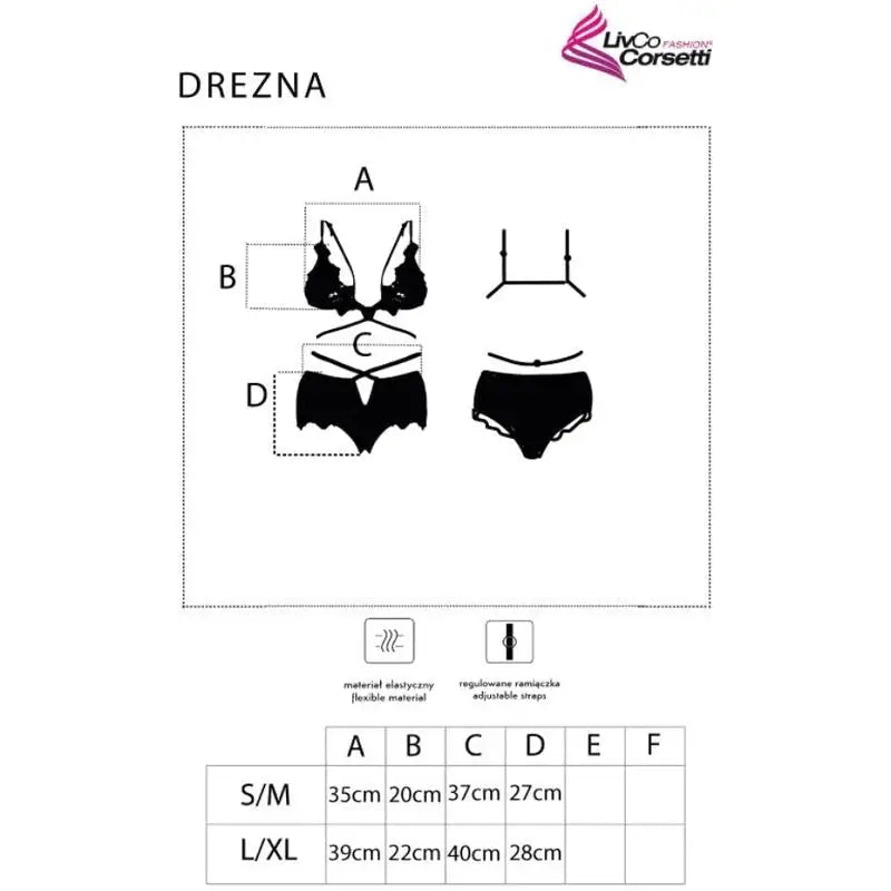 Livco corsetti fashion - drezna lc 90733 sujetador + panty - S/M