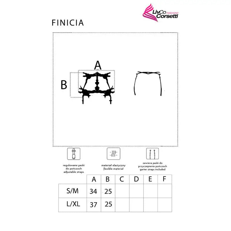 Livco corsetti fashion - finicia lc90724 liguero negro s/m - S/M