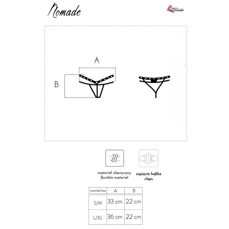 Livco corsetti fashion - nomade tanga crotchless negro s/m - L/XL