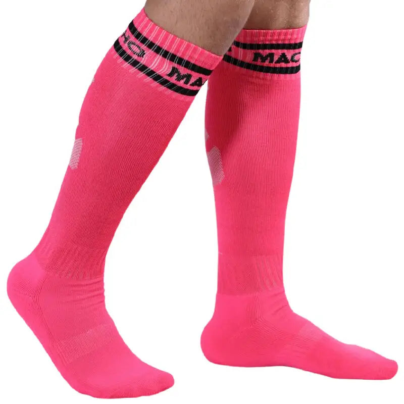 Macho - calcetines largos talla única rojo - ONE SIZE / ROSA