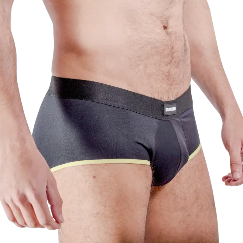 Macho - ms24a calzoncillo brief dark amarillo s - S / NEGRO/AMARILLO