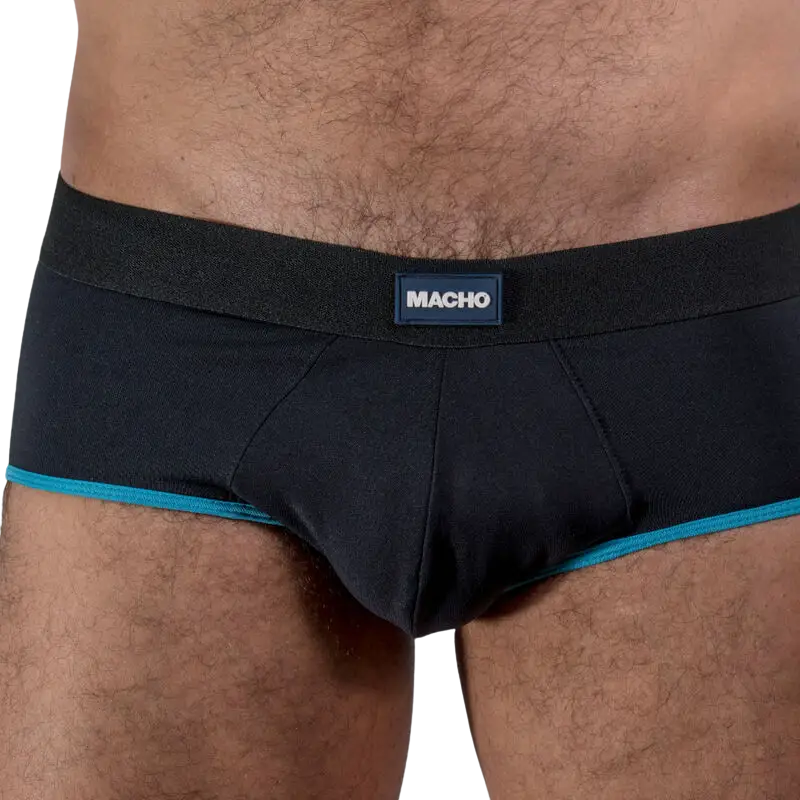 Macho - ms24a calzoncillo brief dark amarillo s - S / NEGRO/AZUL