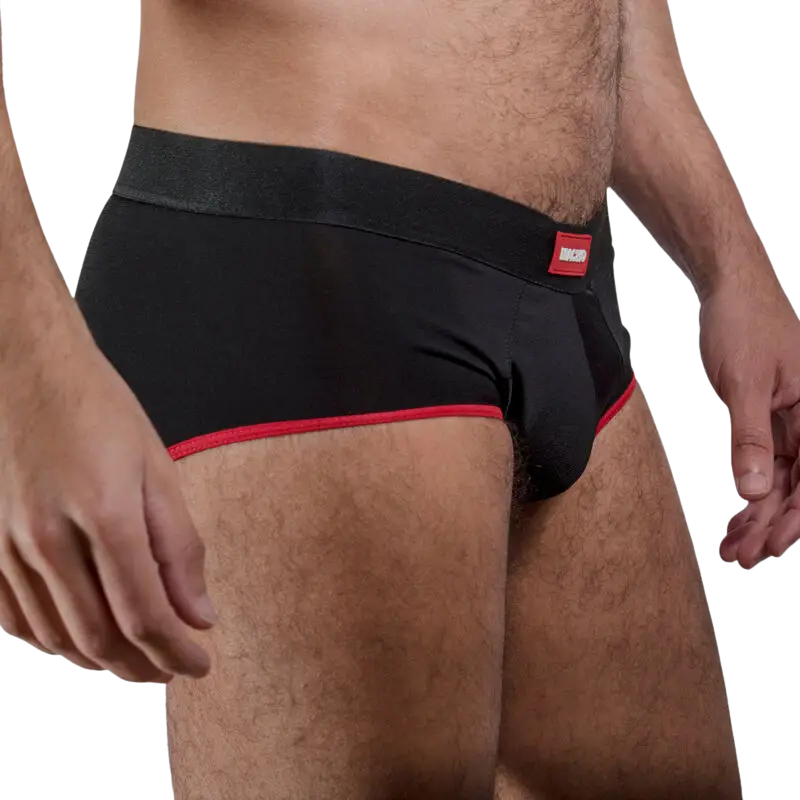 Macho - ms24a calzoncillo brief dark amarillo s - S / NEGRO/ROJO