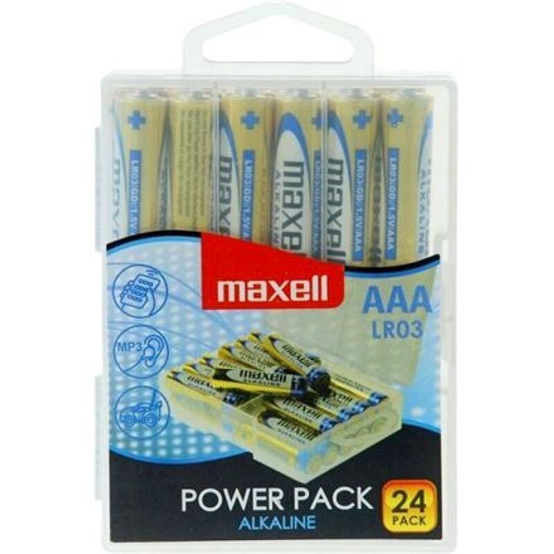 Maxell - pila alcalina aaa lr03 pack*24 pilas