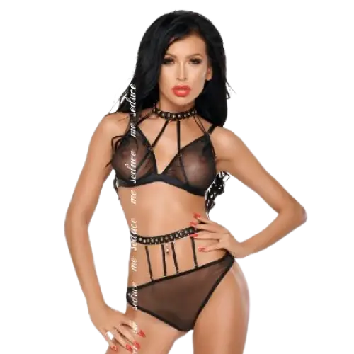 Me-seduce - dotty set dos piezas negro s/m - S/M