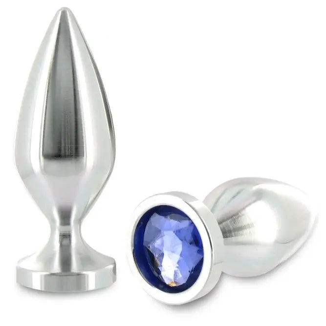 Metal hard - anal plug aliminum color cristal grande 10.16cm