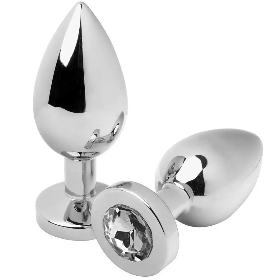Metal hard - anal plug diamond transparente small 5.71cm