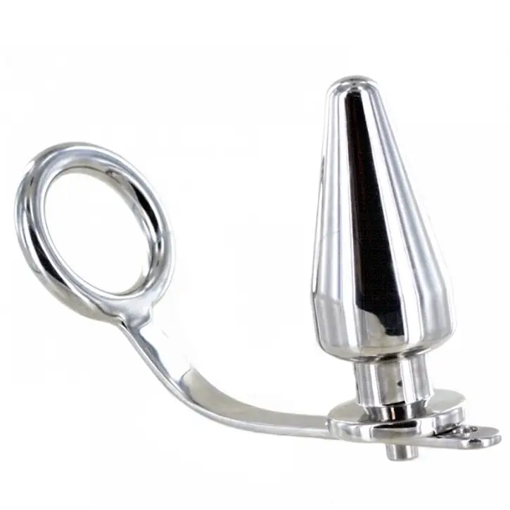 Metal hard - anillo acero con plug anal 80 x 55 mm