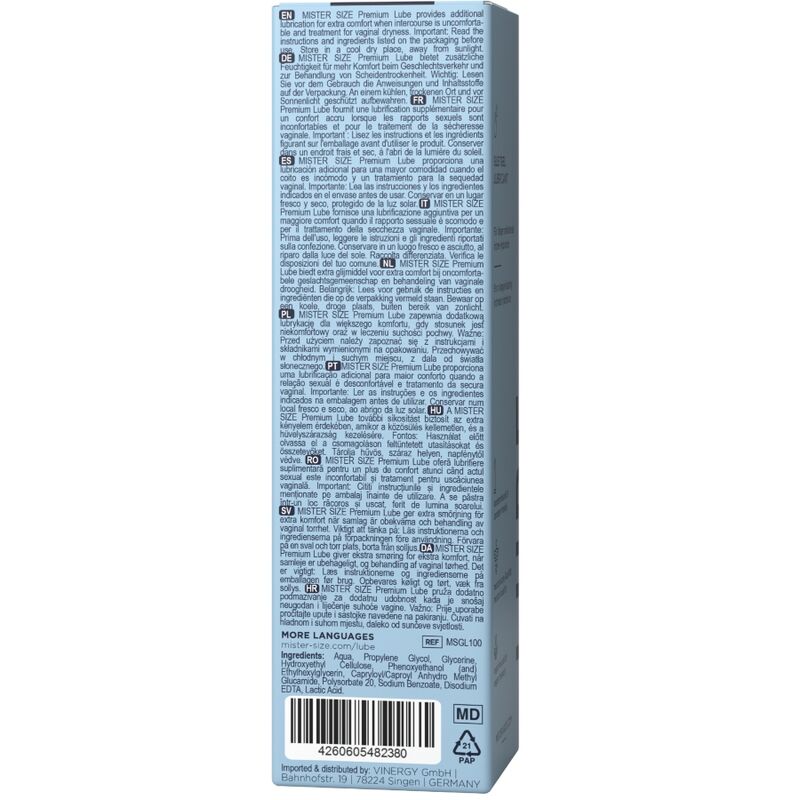 Mister size - lubricante premium 100 ml