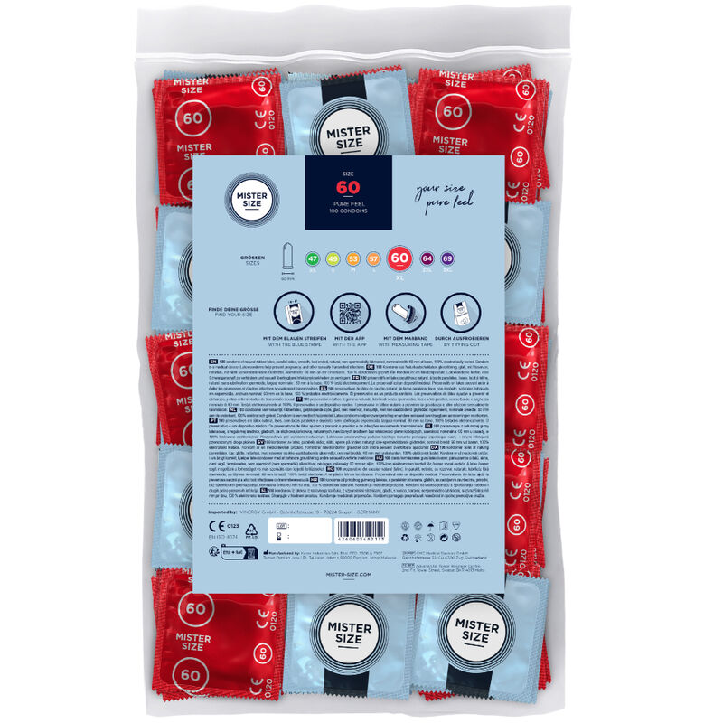 Mister size - preservativos talla xl 60 mm (100 unidades)