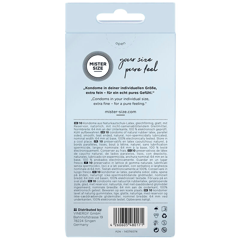 Mister size - preservativos talla xxl 64 mm (10 unidades)