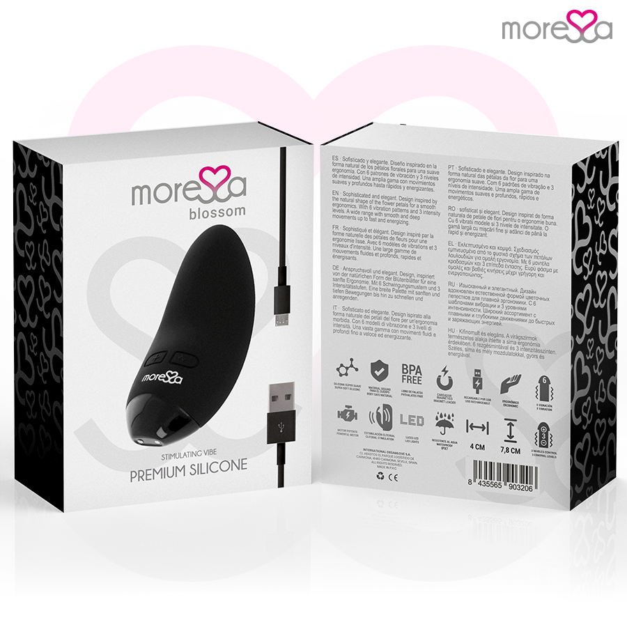 Moressa - blossom masajeador personal negro