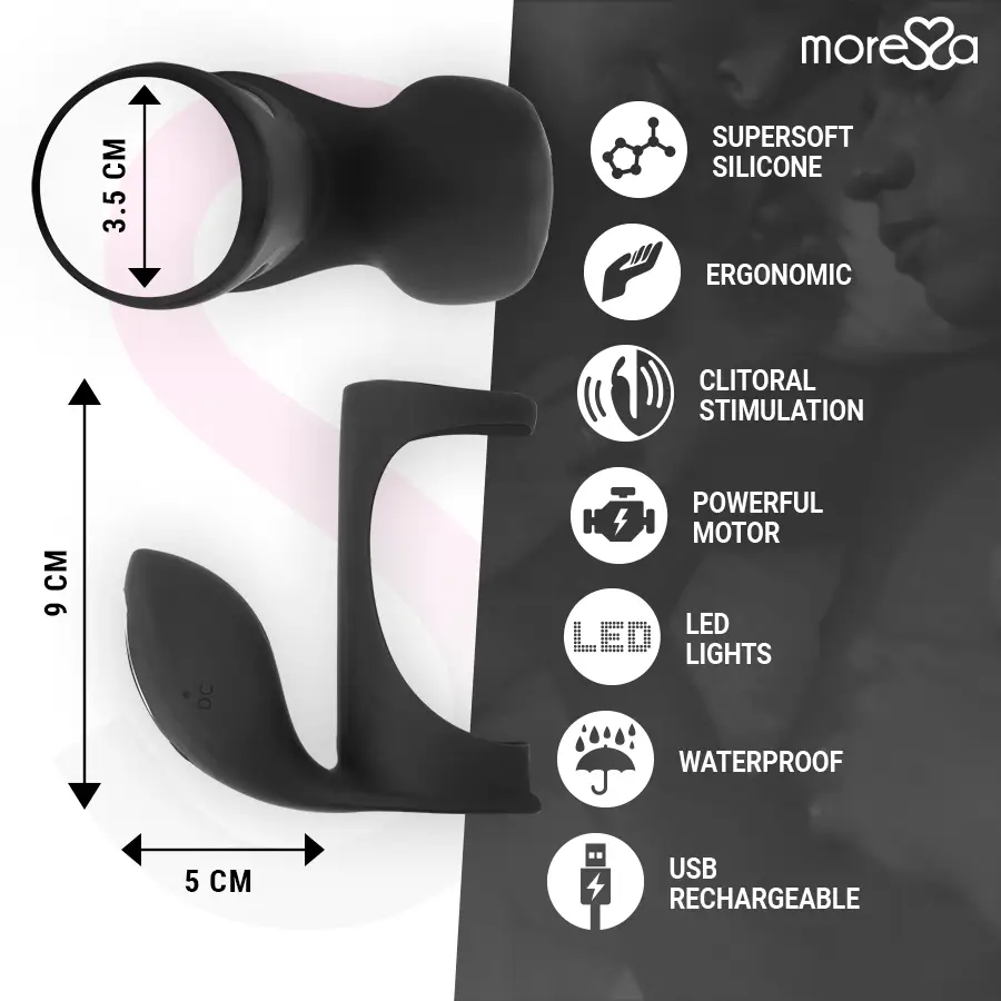 Moressa - brandon potente anillo vibrador con funda
