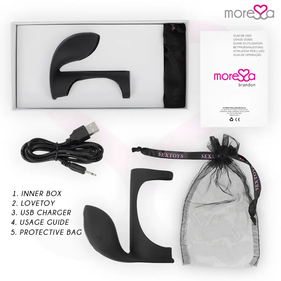 Moressa - brandon potente anillo vibrador con funda
