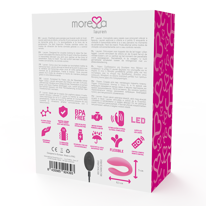 Moressa - lauren control remoto estimulador para parejas