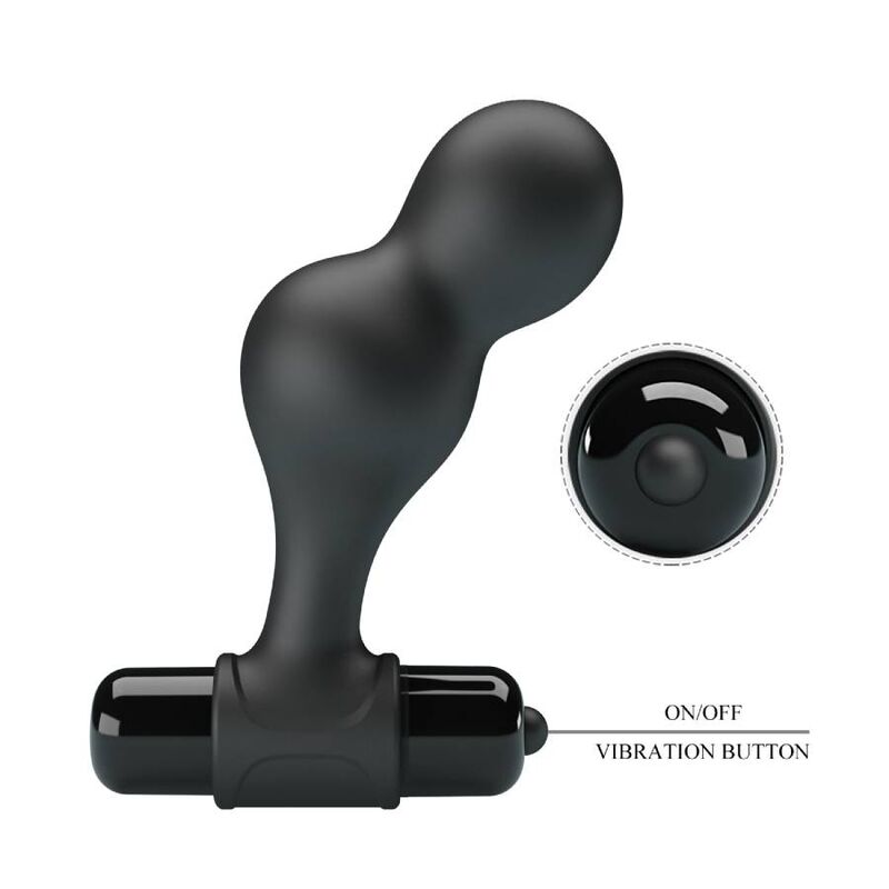 Mr play - plug anal vibrador de silicona negro