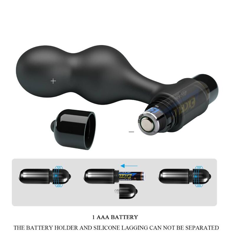 Mr play - plug anal vibrador de silicona negro