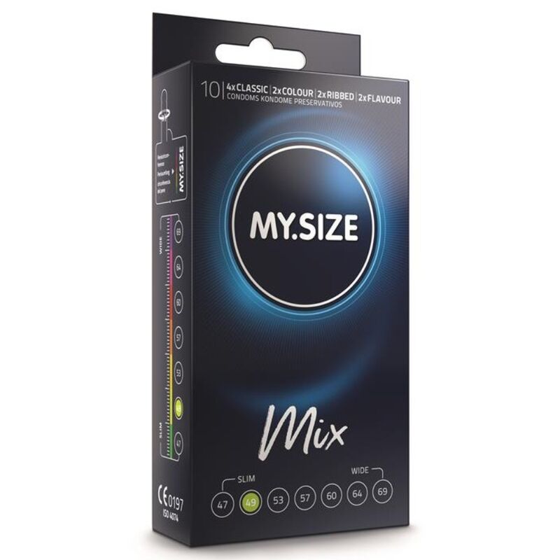 My size - mix preservativos 49 mm 10 unidades