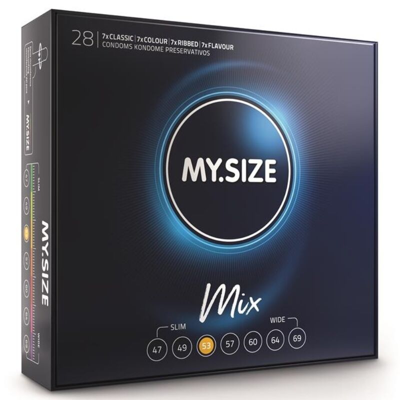 My size - mix preservativos 53 mm 28 unidades