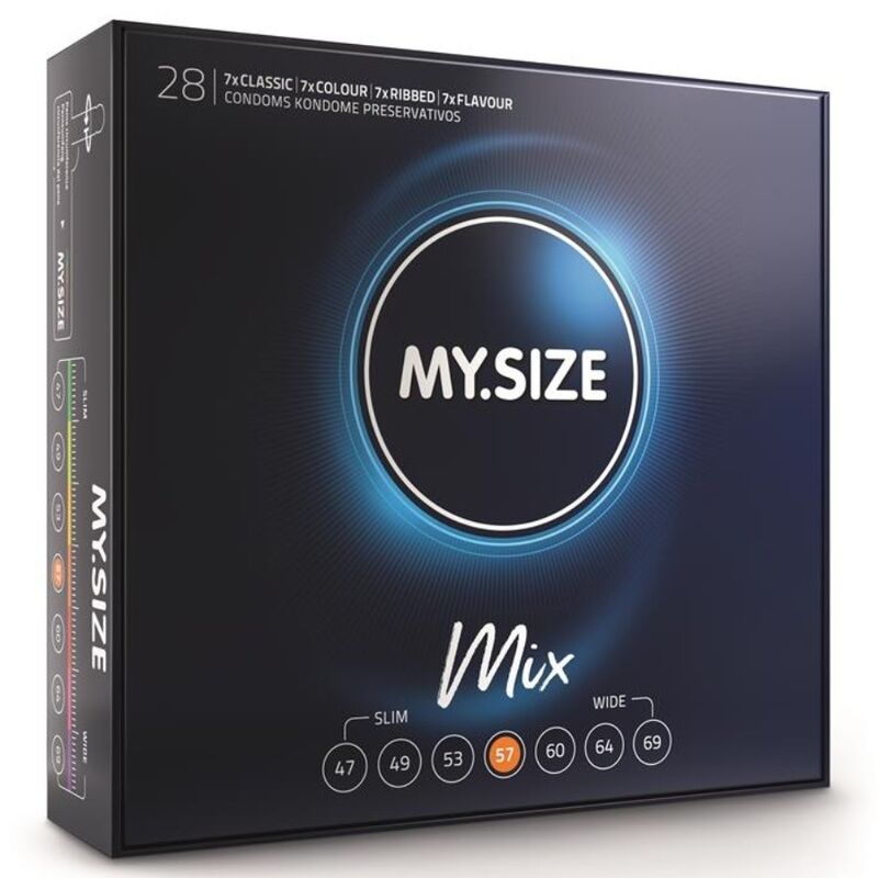 My size - mix preservativos 57 mm 28 unidades