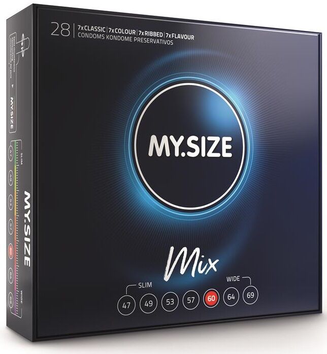 My size - mix preservativos 60 mm 28 unidades