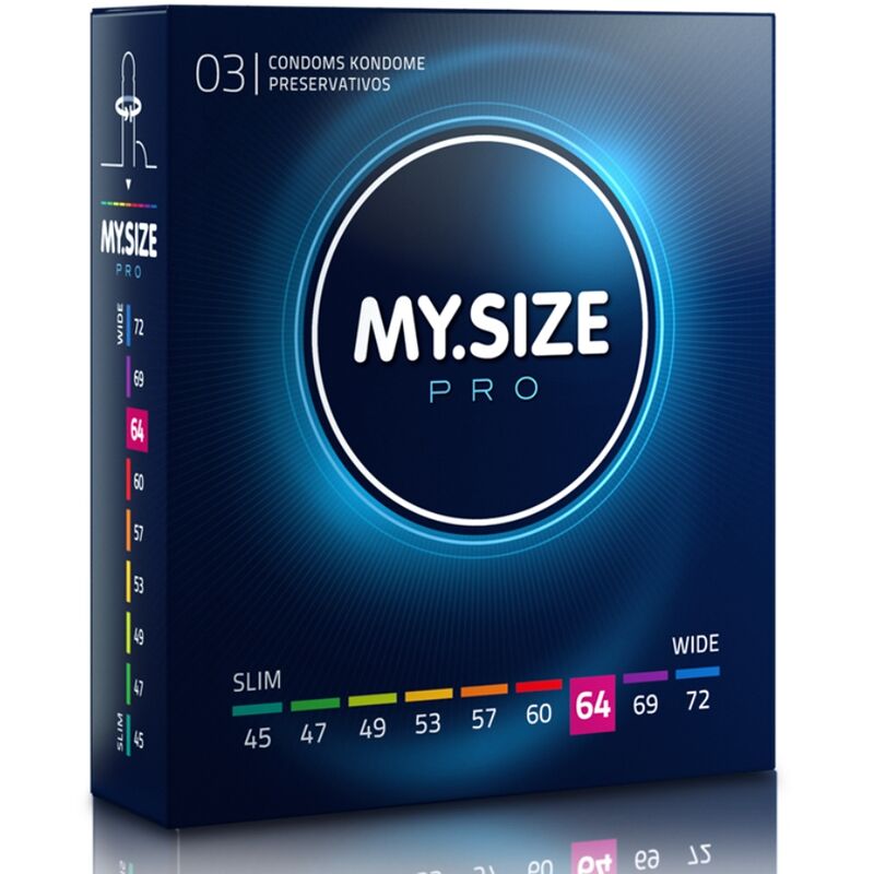 My size - pro preservativos 64 mm 3 unidades