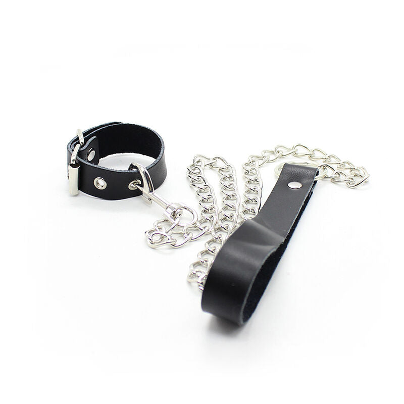 Ohmama fetish - collar para pene y correa piel con cadena