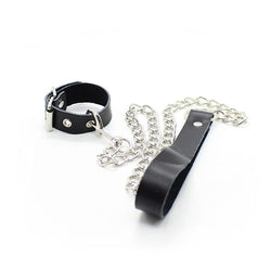 Ohmama fetish - collar para pene y correa piel con cadena