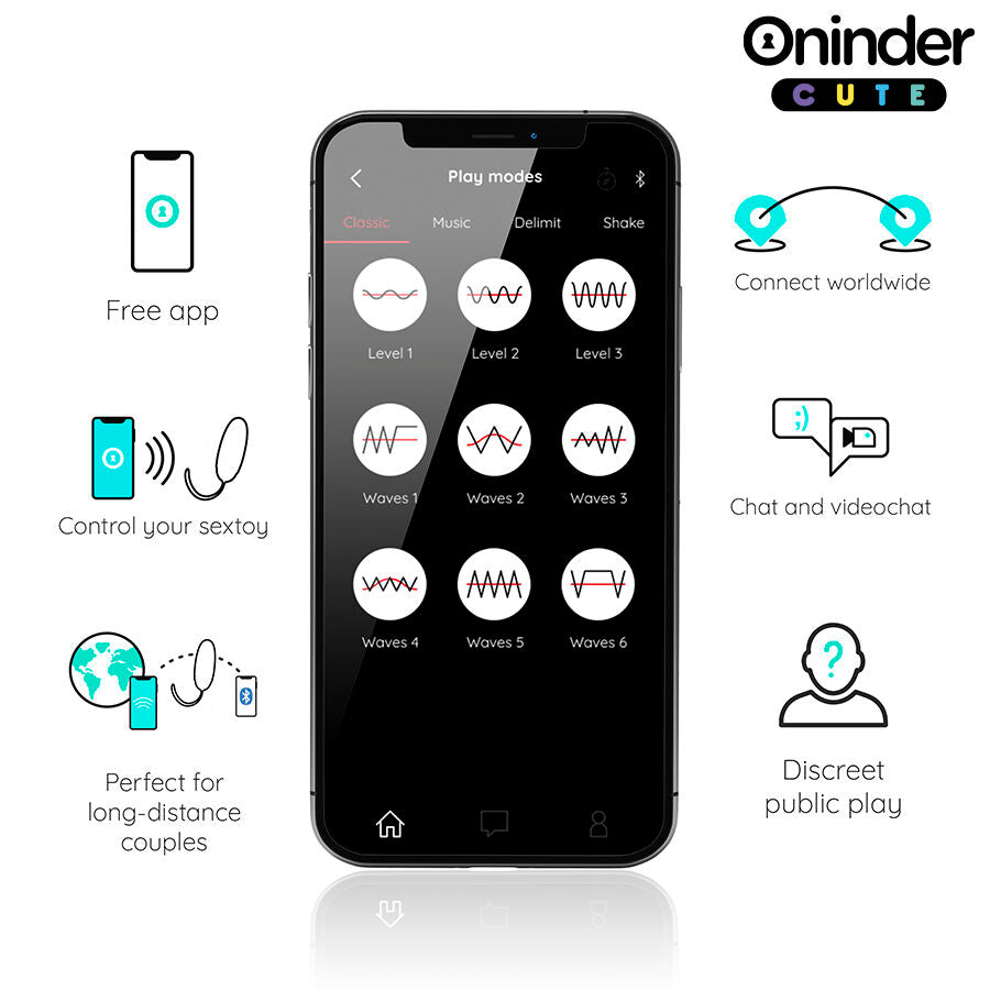 Oninder cute - love pleasure huevo vibro-gemas rotadoras