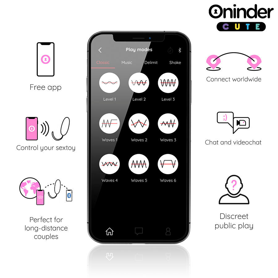 Oninder cute - love pleasure huevo vibro-rotador 360