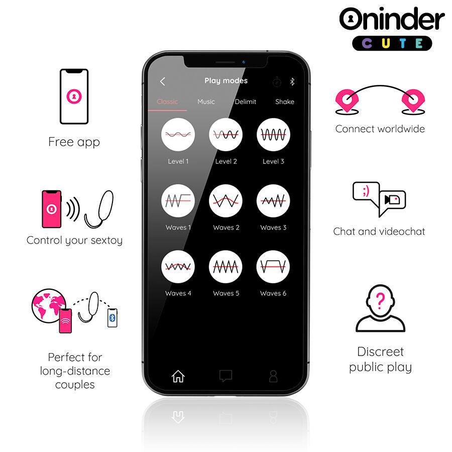 Oninder cute - love pleasure huevo vibro-wave tapping