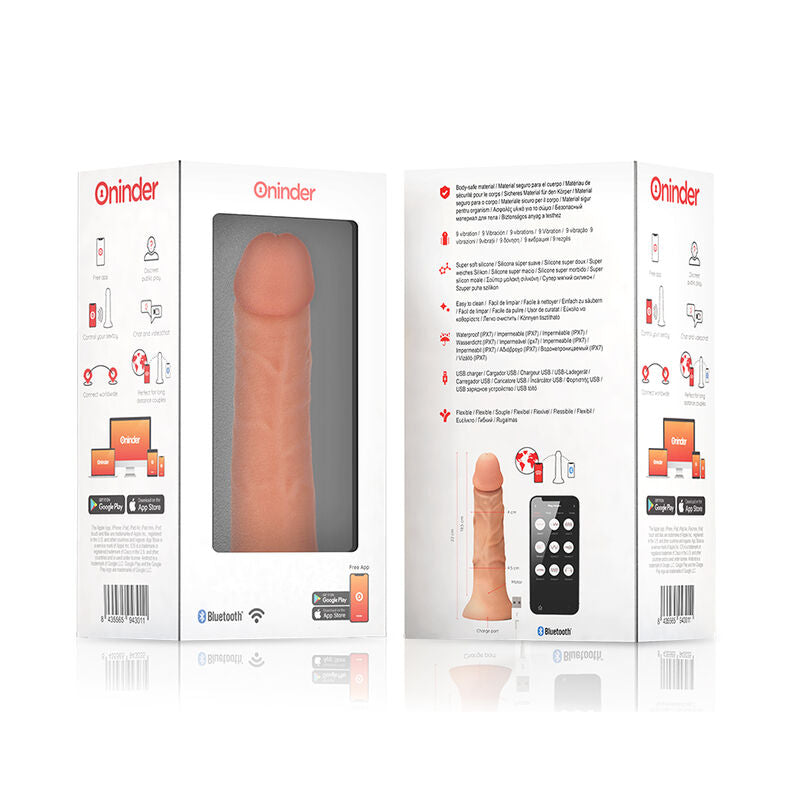 Oninder - large bogotá dildo vibrador 9 velocidades natural