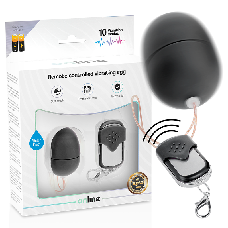 Online - huevo vibrador control remoto s negro