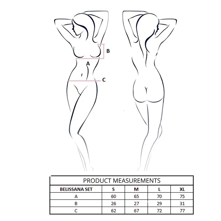 Passion - belissana set sujetador + tanga azul s/m