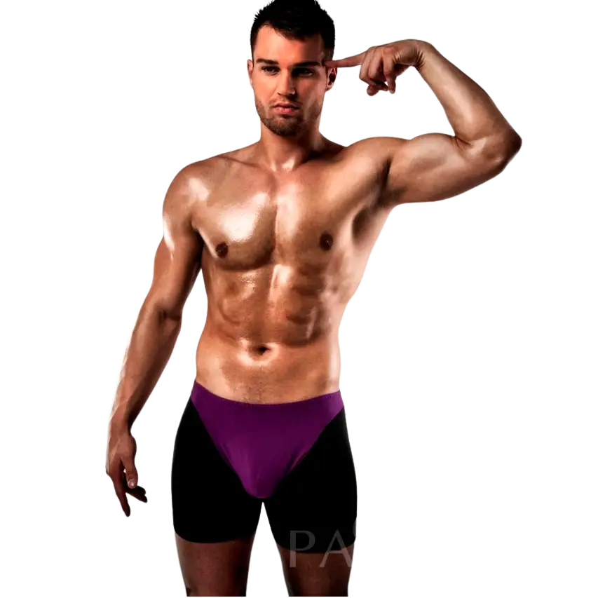 Passion - boxer 009 lila/ negro erotic lingerie s/m