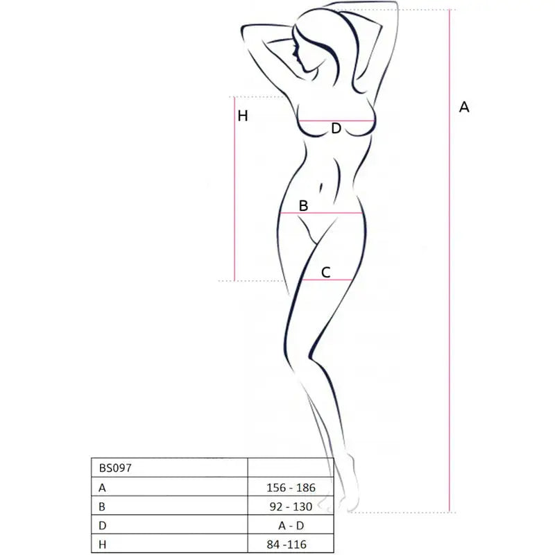 Passion - bs097 bodystocking negro talla única - — / NEGRO