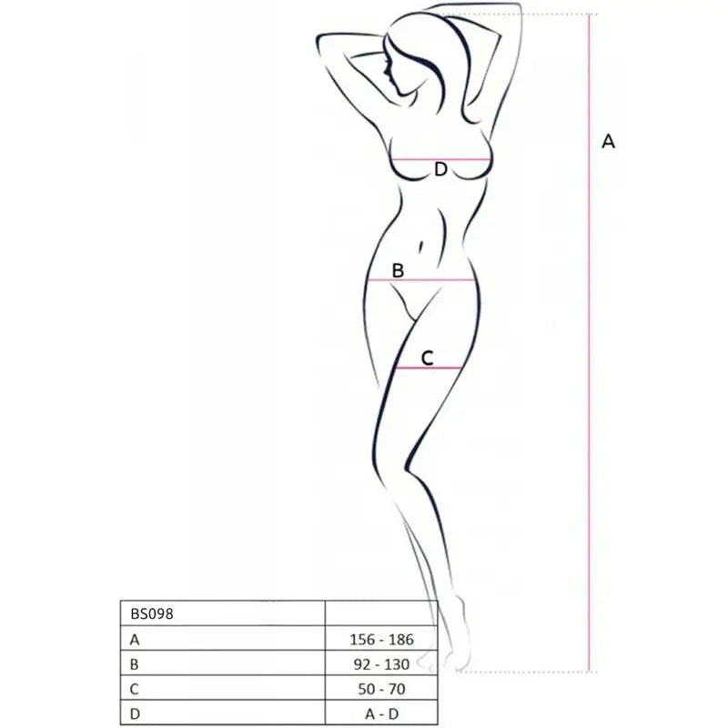 Passion - bs098 bodystocking negro talla única - — / NEGRO